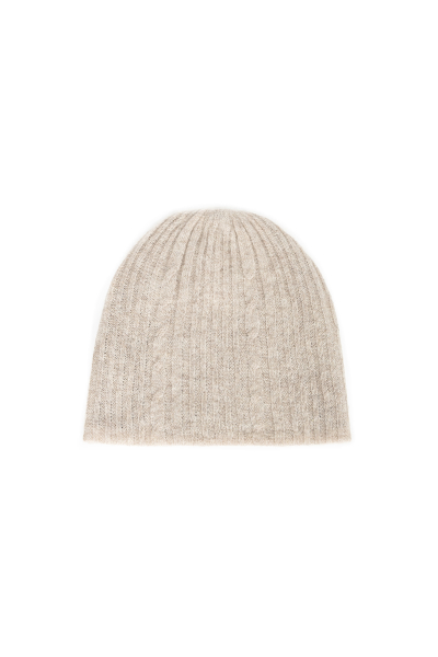 Kaszmirowa czapka z ozdobnym splotem