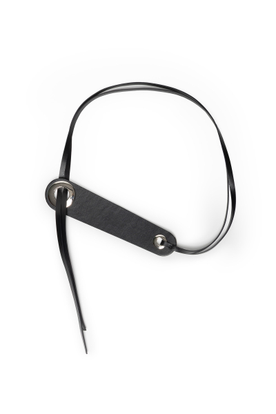 Schwarzes verstellbares Lederarmband