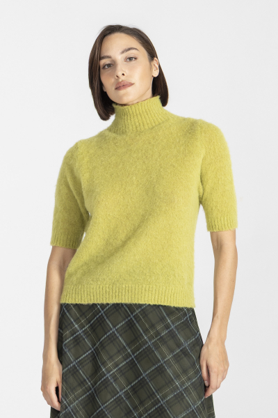 Golf z krótkim rękawem w kolorze limonki