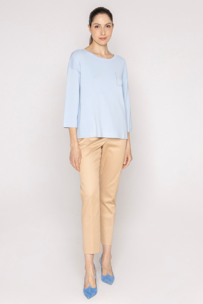 Straight-leg sand-coloured trousers 