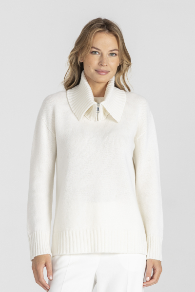 Ecru jumper with detachable turtleneck