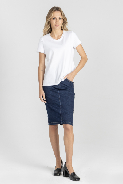 White T-shirt finished with tulle stripes