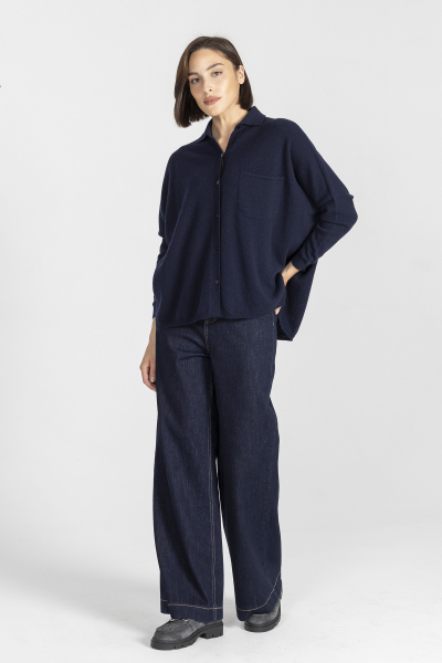 A modern cardigan in the form of a men's shirt