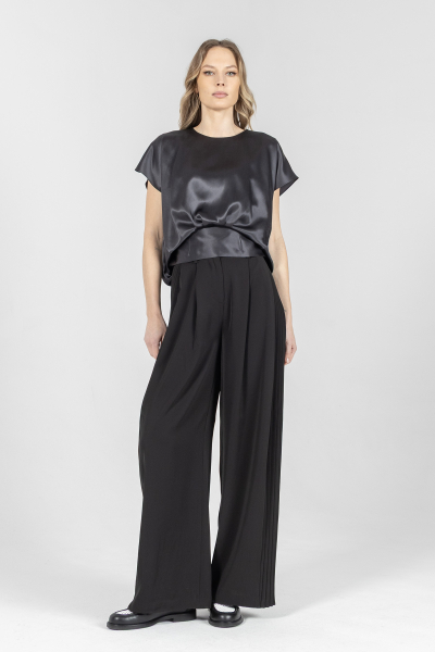 Elegant black silk blouse