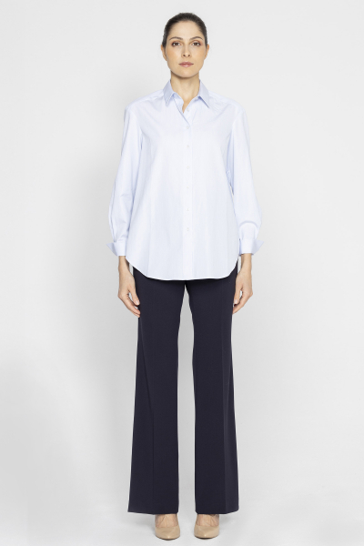 Blue and white striped shirt