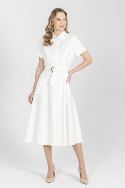 Biała koktajlowa rozkloszowana sukienka