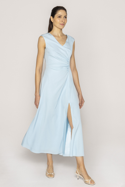 Elegant blue silk dress