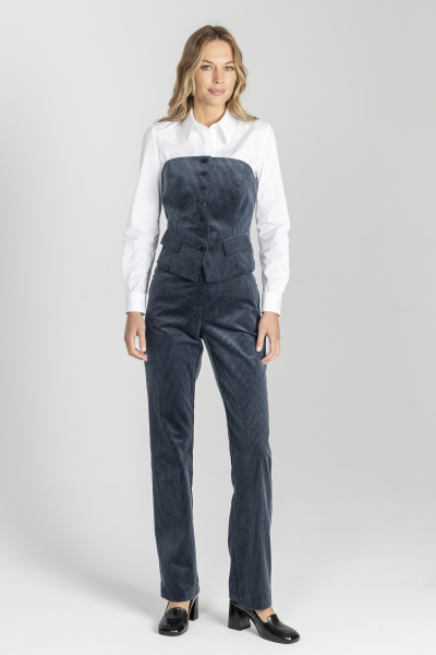 Welurowa kamizelka w kolorze granatowym