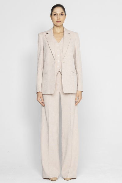 Pink suit pants with wide leg