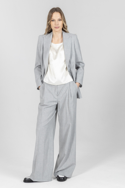 Biznesowe szare szerokie spodnie