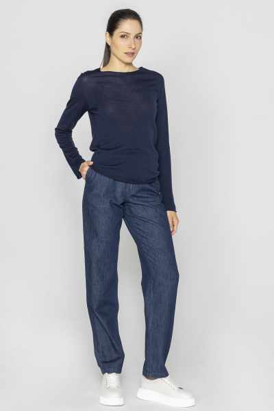 Navy blue wool jumper