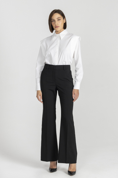 Czarne proste klasyczne spodnie garniturowe