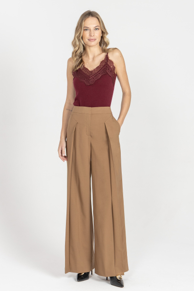 Eleganckie szerokie spodnie z wełny