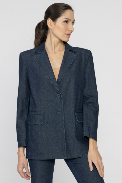 Navy blue denim blazer 