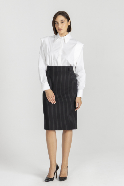  Black skirt with white stripes