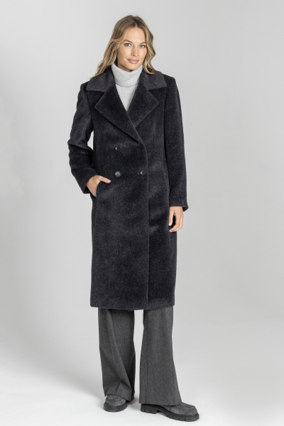 Ciemnoszary płaszcz z wełny alpaki