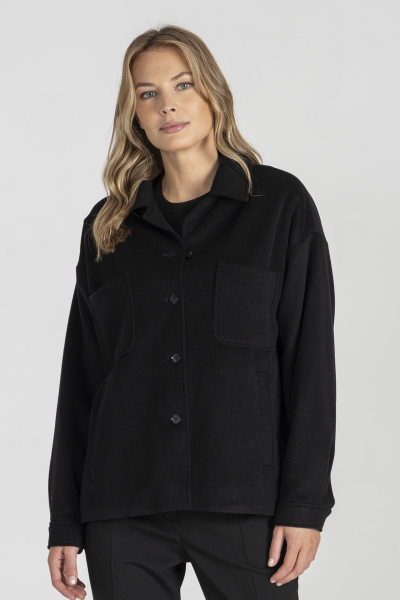 Czarna krótka kurtka z wełny i kaszmiru