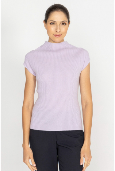 Wool and cashmere short-sleeved jumper