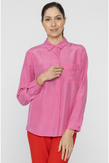 Różowa koszula z jedwabiu