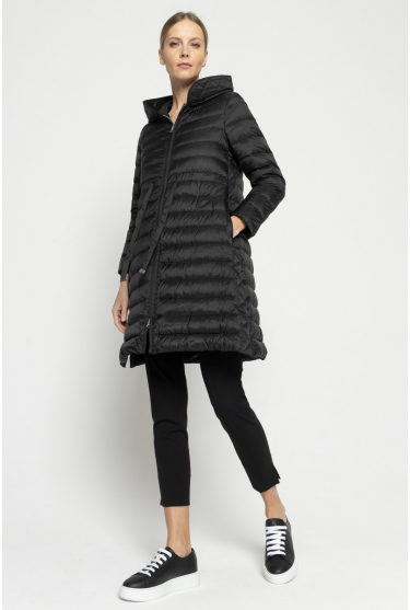 Black quilted coat