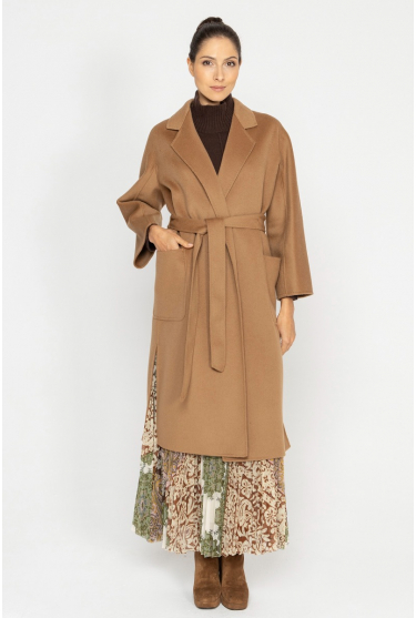 Camel wool and cashmere coat 