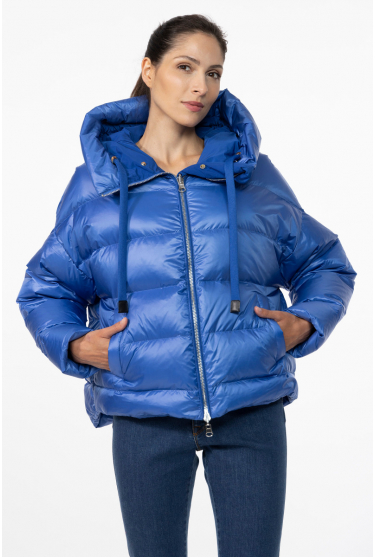 Insulated navy hooded jacket