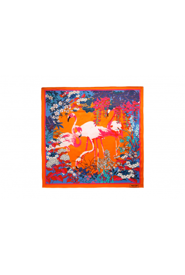 Kolorowa chusta z motywem flamingów
