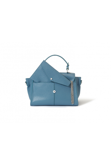 Blue handbag with a small case