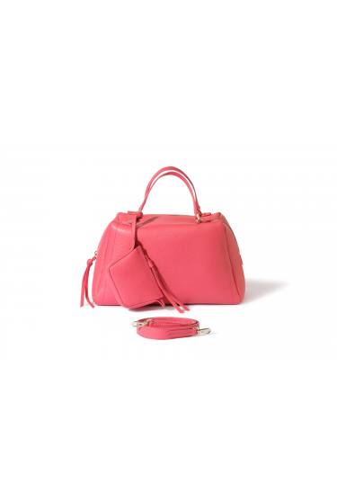 Rosafarbene Tasche in Form eines Koffers