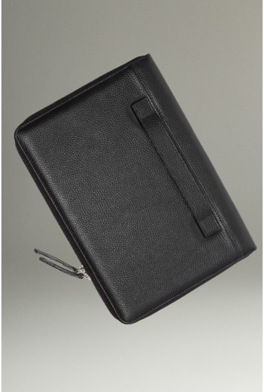  Black leather 13 inch laptop case 