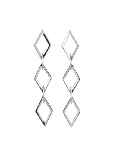 Long silver-coloured earrings