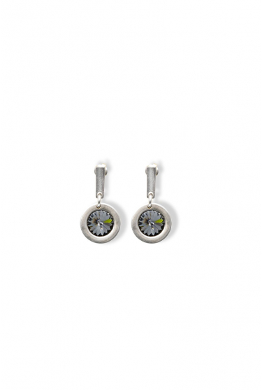 Silver-coloured earrings with Swarovski crystals