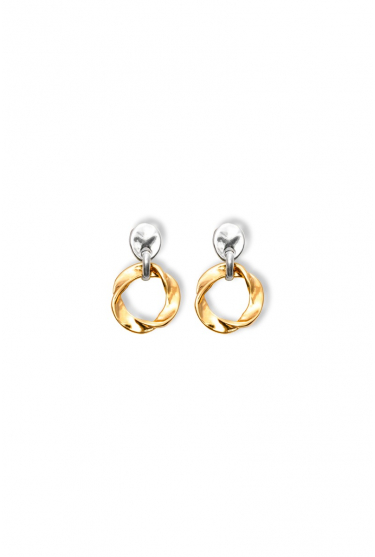 Earrings in the shape of a twisted gold circles