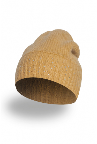 Camel cashmere beanie 