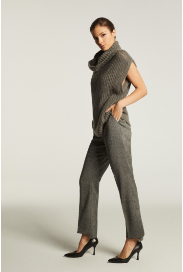 Loose grey roll neck