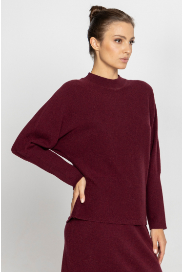 Maroon jumper with dolman sleeves 