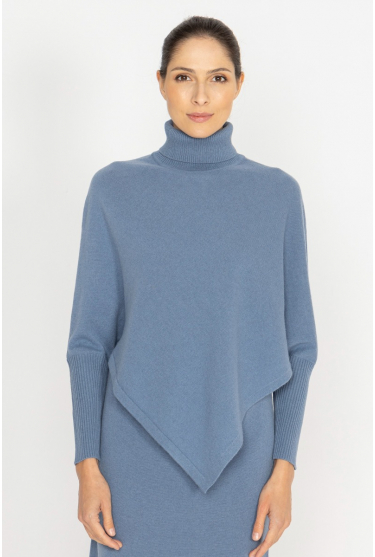 Blue roll neck with extended bottom part