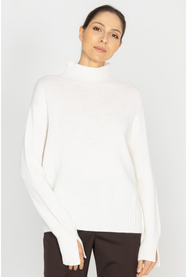  Classic ecru roll neck