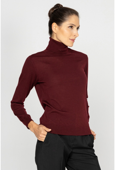 Maroon roll neck