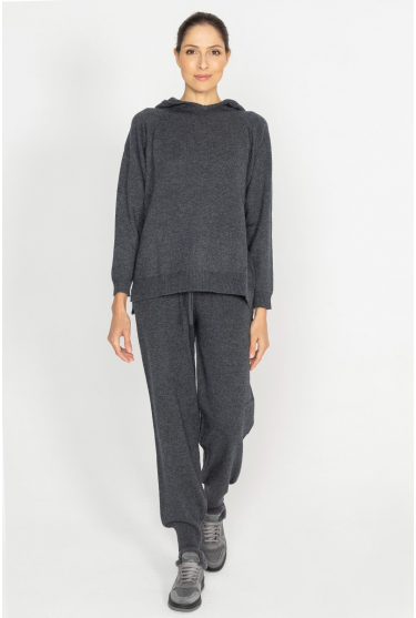  Grey wool and cashmere sports trousers