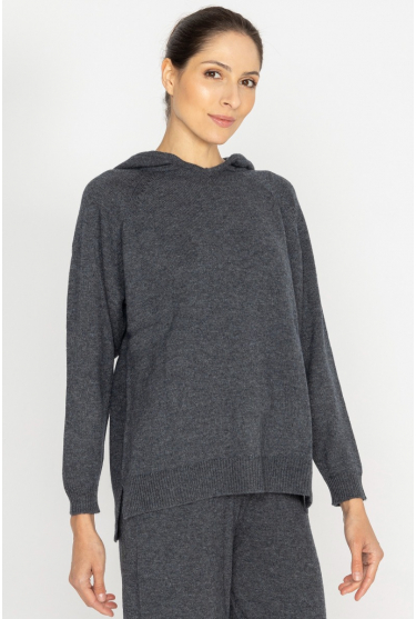  Wool and cashmere hooded sweatshirt