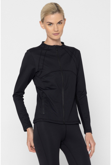 Functional sweatshirt with stand-up collar and pockets
