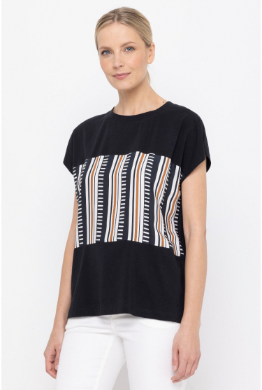 Black top with African applique