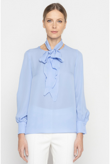 Silk shirt with fancy lacing