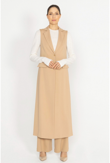 Long gold and beige waistcoat