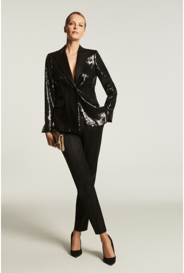 Black sequined evening jacket