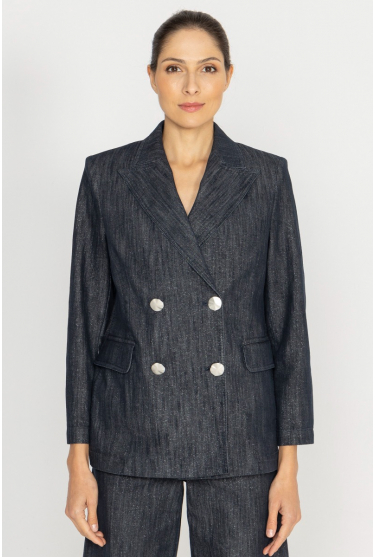 Blazer aus marineblauem Denim