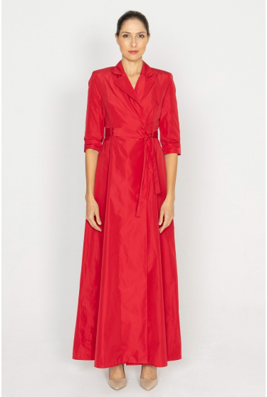 Red elegant dress in fine taffeta